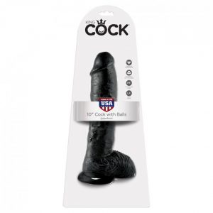 King Cock Cock with Balls Black 10in