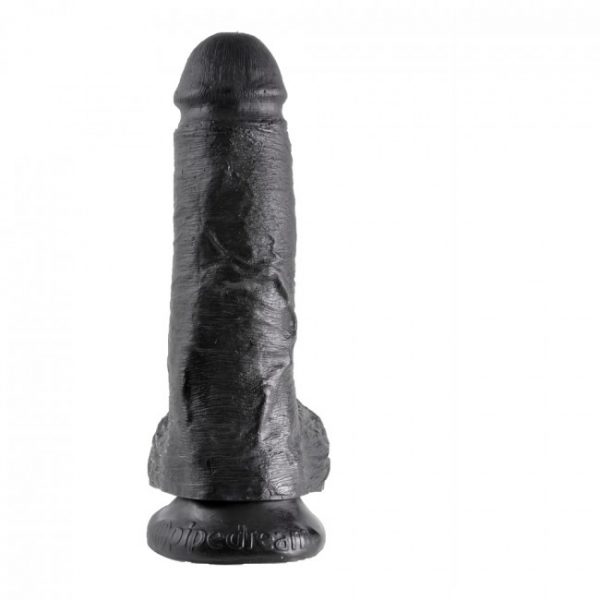 King Cock Cock with Balls Black 8in 1