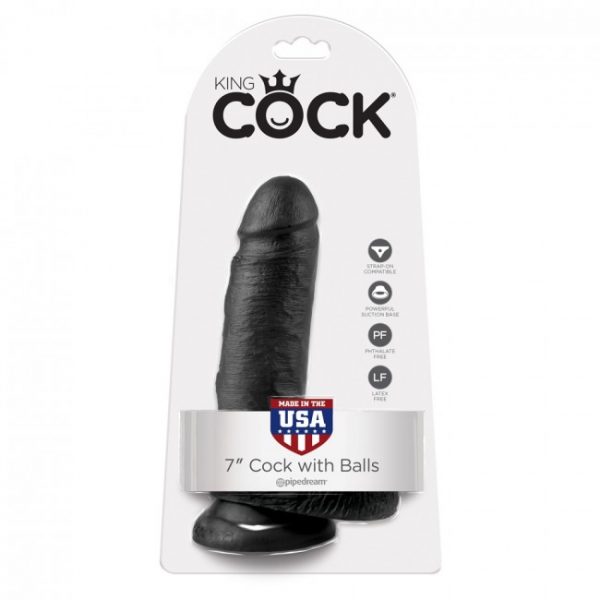 King Cock With Balls Black 7in 4