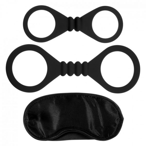 Kinx Bound To Please Blindfold Wrist And Ankle Cuffs Black OS 6