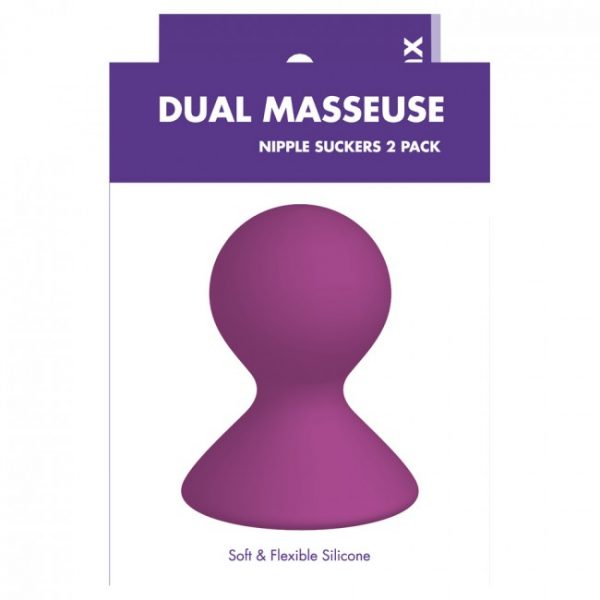 Kinx Dual Masseuse Silicone Nipple Suckers 2 Pack Purple OS 3