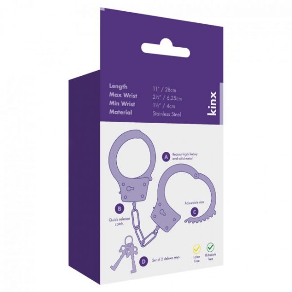 Kinx Heavy Metal Handcuffs Silver OS 3