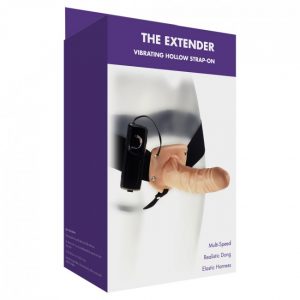 Kinx The Extender Hollow Vibrating Strap On Flesh OS 1
