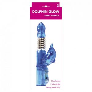 Minx Glow Dolphin Rabbit Vibrator Blue OS