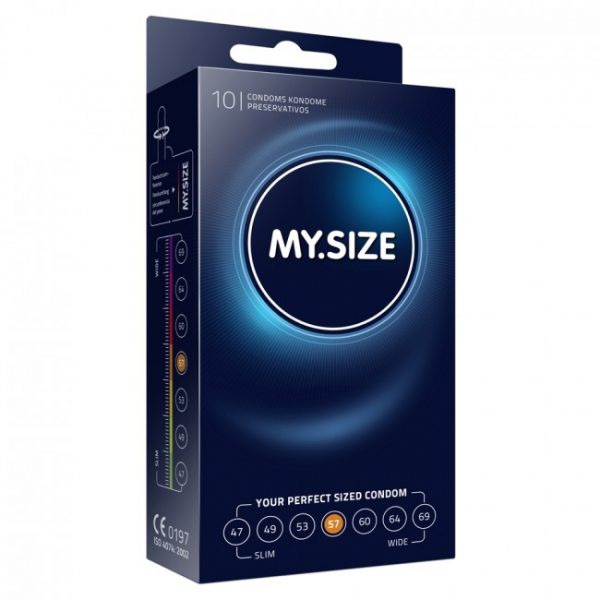 My Size 10 Pack Lubricated Condoms Transparent 57mm