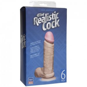 The Realistic Cock Suction Cup Base Flesh 6in 1