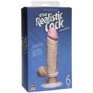 The Realistic Cock Vibro with Suction Cup Flesh 6in