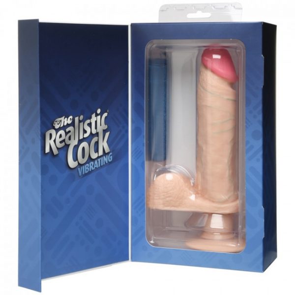 The Realistic Cock Vibro with Suction Cup Flesh 8in 1