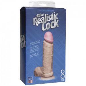The Realistic Cock with Suction Cup Base Flesh 8in