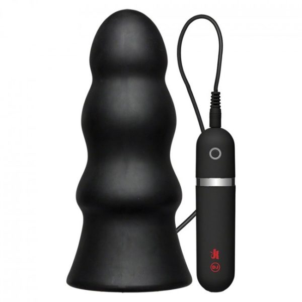 KINK Vibrating Butt Plug Black 7.5in