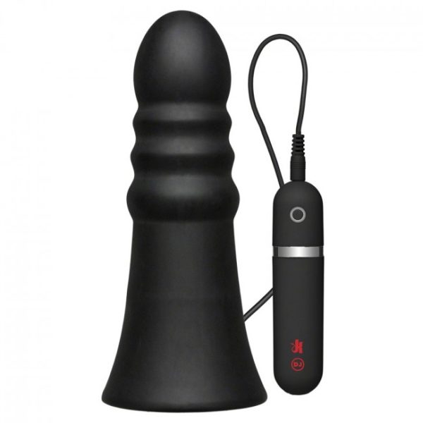 KINK Vibrating Butt Plug Black 8in