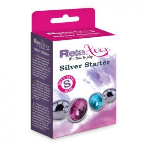 RelaXxxx Silver Starter Butt Plug Pink Small