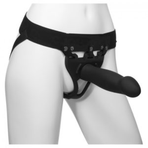Doc Johnson Body Extensions Hollow Bulbed Strap On 2 Piece Set Black