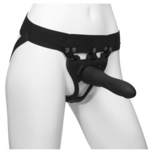 Doc Johnson Body Extensions Hollow Dong Strap On 2 Piece Set Black Large