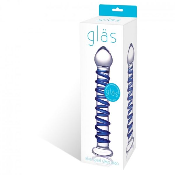 Glas Spiral Glass Dildo Blue 1