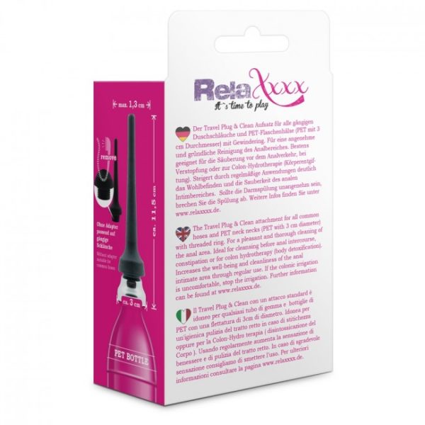 RelaXxxx Anal Douche Travel Plug and Clean Black OS 3