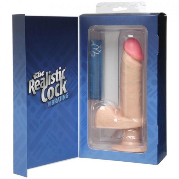The Realistic Cock Vibro with Suction Cup Flesh 6in 2 2