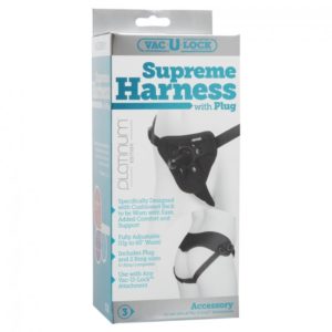 Vac U Lock Platinum Supreme Harness With Plug Black Os 2