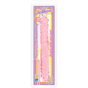 Crystal Jellies Jr Double Dong Pink 12in 1