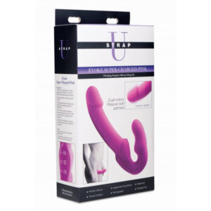 Evoke Super Charged Pink Vibrating Strapless Silicone Dildo 1