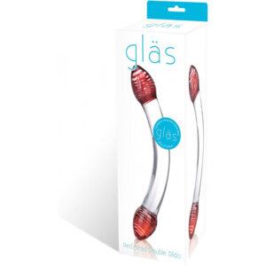 Glas Red Head Double Dildo Clear 7in 1
