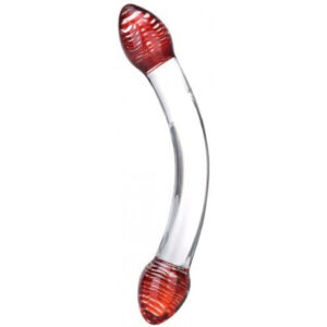 Glas Red Head Double Dildo Clear 7in