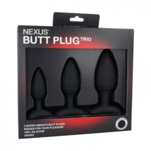 Nexus Butt Plug Trio Black Assorted 1