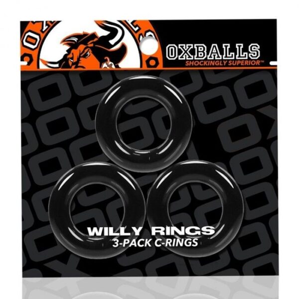WILLY RINGS 3-pack cockrings, black