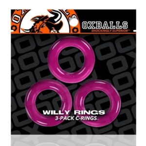 Oxballs WILLY RINGS 3-pack cockrings, hot pink