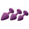 Purple Pleasures 3 Piece Silky Silicone Anal Plugs