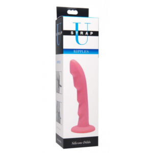 Ripples Silicone Textured Dildo Pink 1