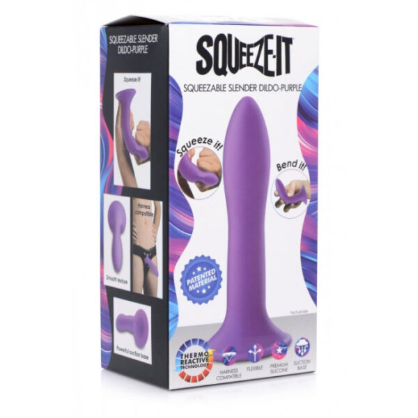 Squeezable Slender Dildo Purple 1