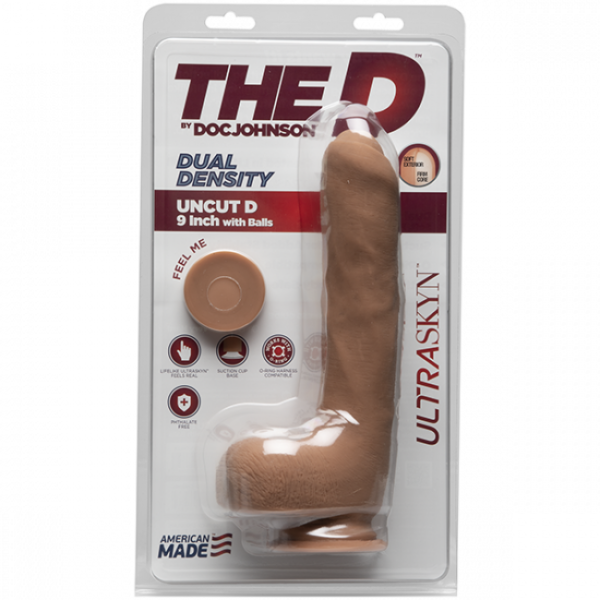 The D Uncut D with Balls Caramel 9in 1