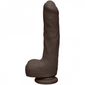 The D Uncut D with Balls ULTRASKYN Chocolate 7.5in