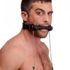 Black Silicone Bit Gag with Nipple Clamps