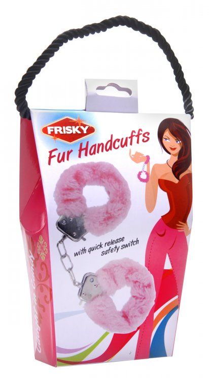 Caught In Candy Pink Furry Cuffs 1