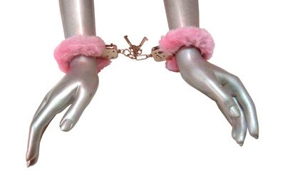Caught In Candy Pink Furry Cuffs 2