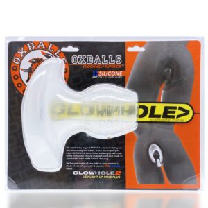 GLOWHOLE 2 buttplug w LED insert large clear frost 1