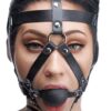 Leather Head Harness with Ball Gag