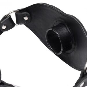 Leather Locking Open Mouth Gag 2