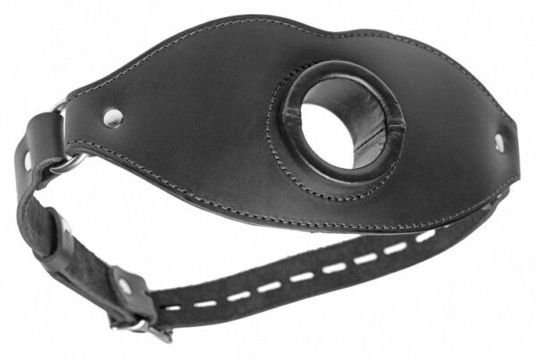 Leather Locking Open Mouth Gag 4
