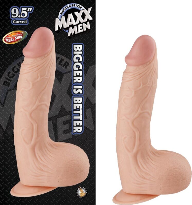 MAXX MEN 9.5 CURVED DONG WHITE 2 - large dildo