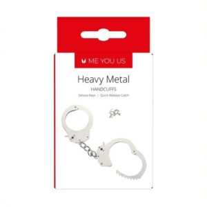 Me You Us Heavy Metal Handcuffs Silver 1