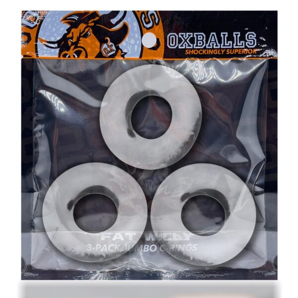 Oxballs Fat Willy 3 Pack Jumbo Cockrings Clear 1