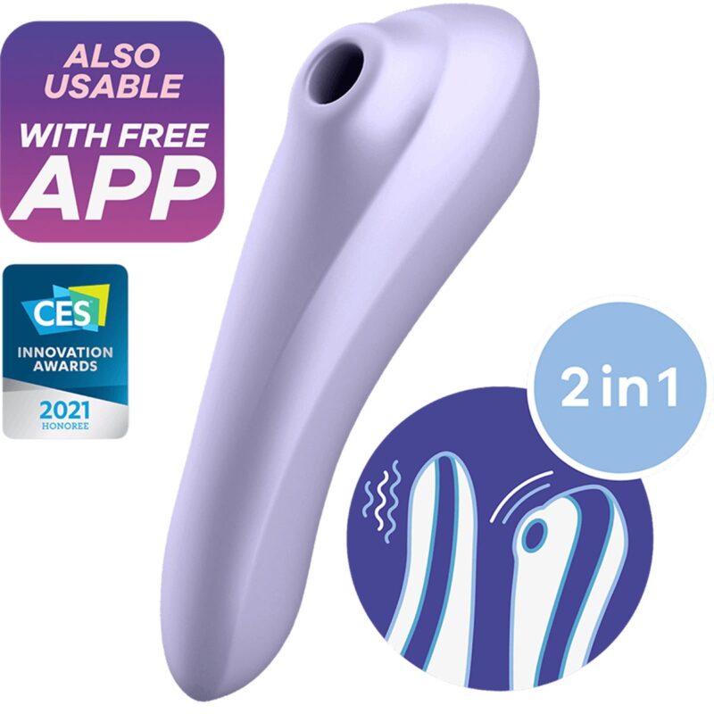 Satisfyer Dual Pleasure Vibrator With Bluetooth And App Mauve - clitoral stimulators