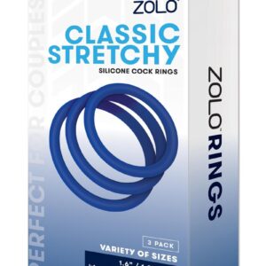 Zolo CLASSIC STRETCHY SILICONE COCK RING Blue 1