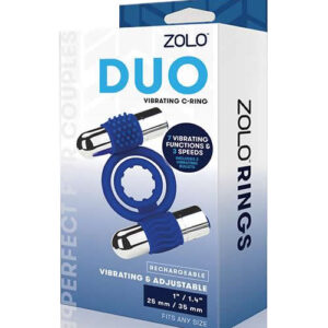 Zolo DUO VIBRATING C RING Blue 1