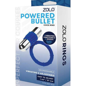 Zolo POWERED BULLET COCK RING Blue 1