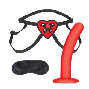 "RED HEART STRAP ON HARNESS & 5"" DILDO SET" | strap on harness