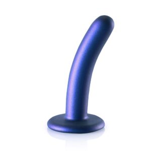 Ouch Smooth Silicone G Spot Dildo 5inch Metallic Blue | Stylised & Non Penis Shape
